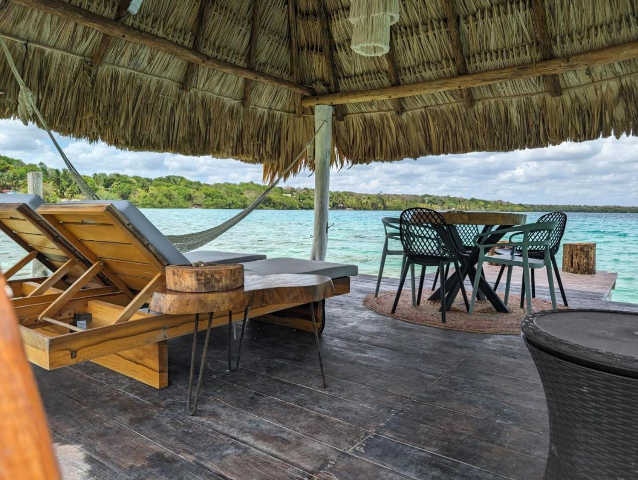 Cabana Con Muelle Privado En La Laguna De Бакалар Экстерьер фото