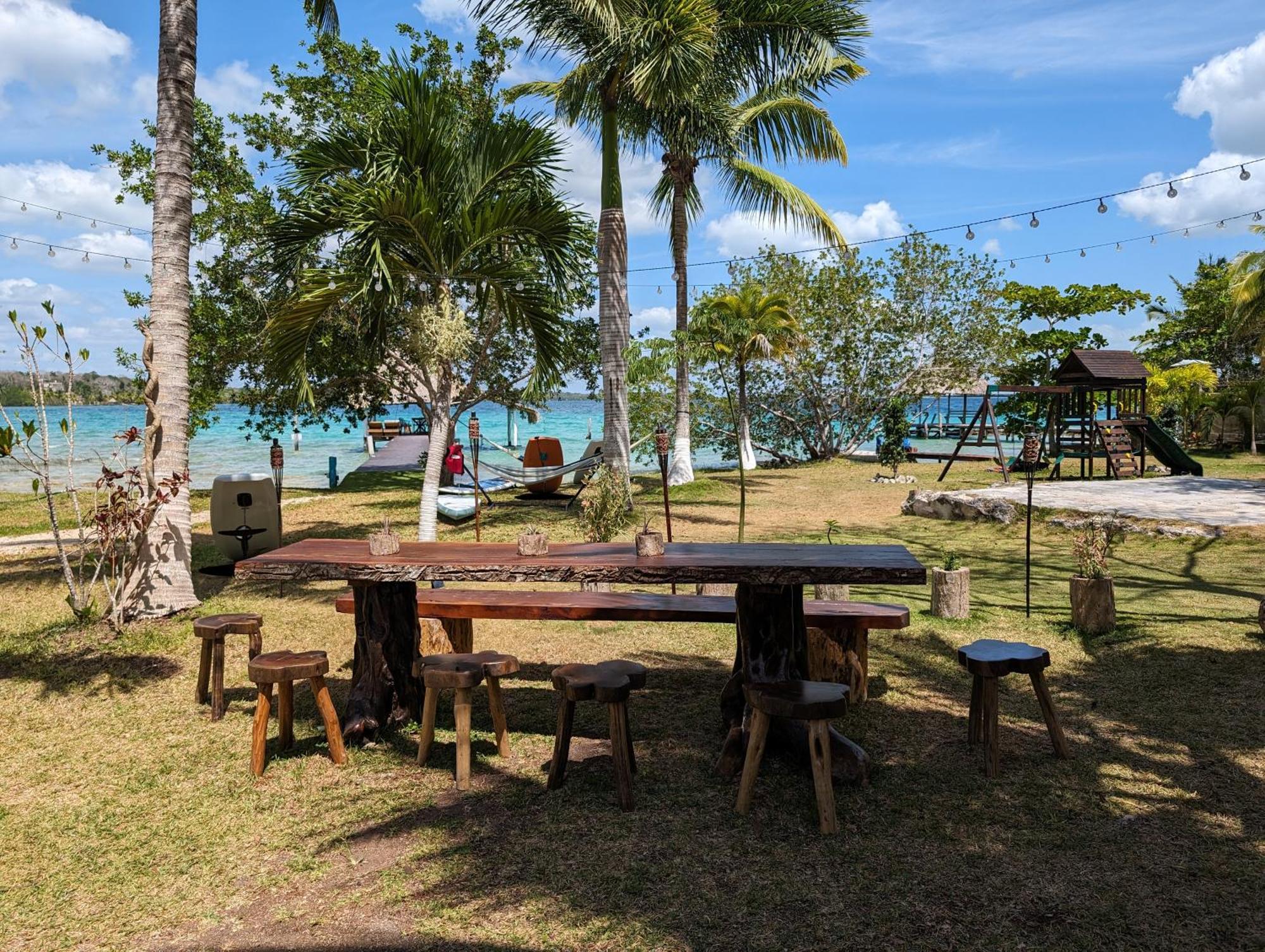 Cabana Con Muelle Privado En La Laguna De Бакалар Экстерьер фото